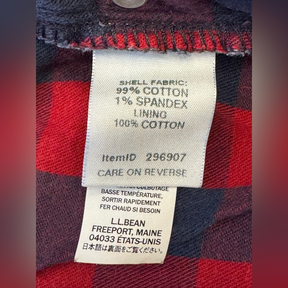 L.L. Bean Fleece Lined Jeans 1912 Favorite Fit Style Functional - Picture 8 of 8